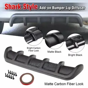 Universal Shark Style Carbon Shiny Bumper Lip Splitter