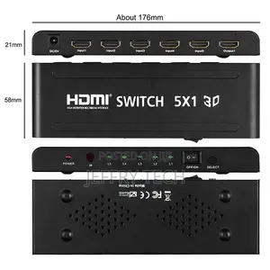 Xput 5 in 1 Out HDMI Video Switcher 5x1 HDMI 5 Ports Switch