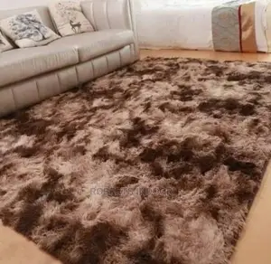 5*8 Patched Brown Soft Fluffy Carpet