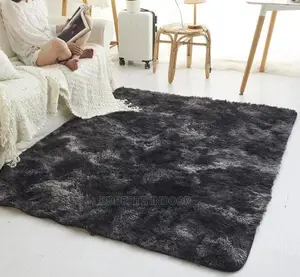 5*8 Black Patched Soft Fluffy Carpet