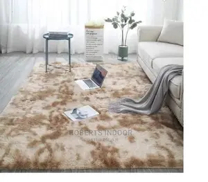 Beige Patched Soft Fluffy Carpet