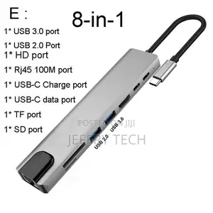 USB C Hub to Hdmi-Compatible 4k Rj45 100M Adapter Type-C Doc