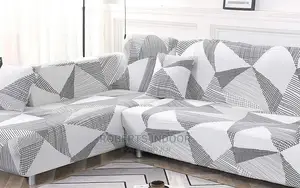 3.2 Black and White Printed Black and White Sofa Cover