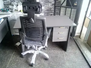1.2 Meter Office Desk Plus High Back Recliner Headrest Chair