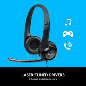 Logitech H390 Wired USB Headset, Noise Cancelling Mic Black