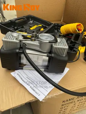 12v Double Piston Tyre Inflator With Puncture Repair Toolkit