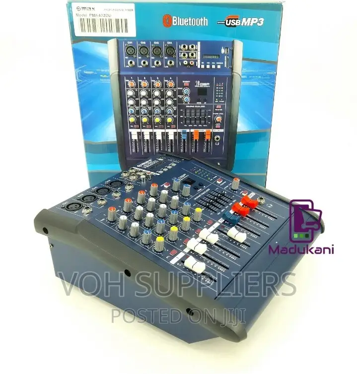Max PMX402DU 4 Channel Powered Mixer Mixing Console Bluetoot
