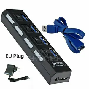 USB Hub 3.0 7 Ports Splitter 5 Gbps Portable on Off Switch C