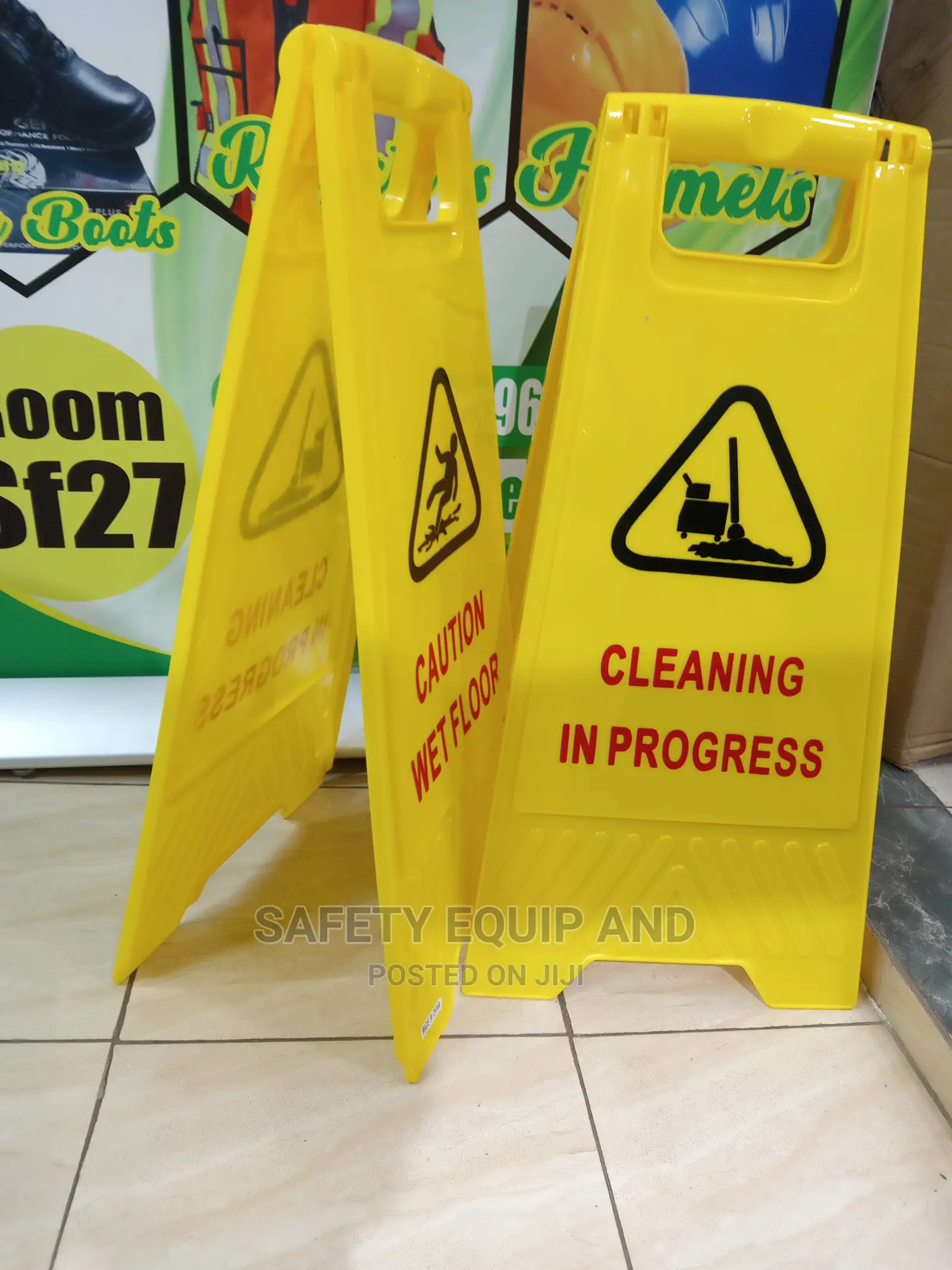 Caution Stands for Cleaning in Progress