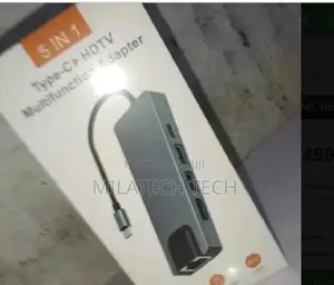 5 in 1 USB Type C Hub Hdmi USB C Rj45 Lan Adapter