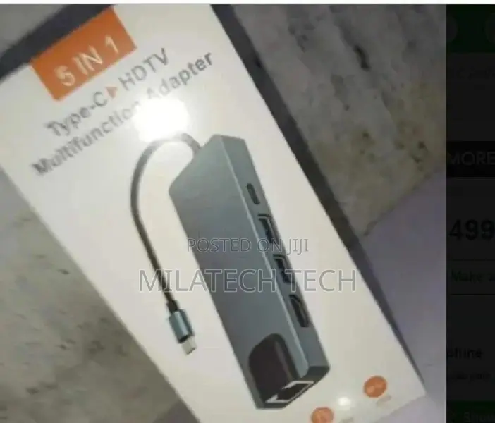 5 in 1 USB Type C Hub Hdmi USB C Rj45 Lan Adapter