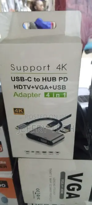USB C to HDMI VGA Adapter 4K, USB C Hub With