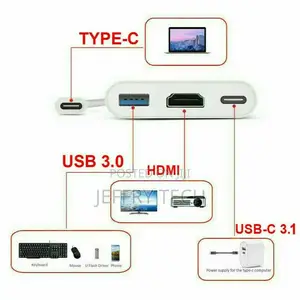 Type C Vers HDMI USB 3.0 USB-C CâBle Adaptateur 3 in 1 Hub W