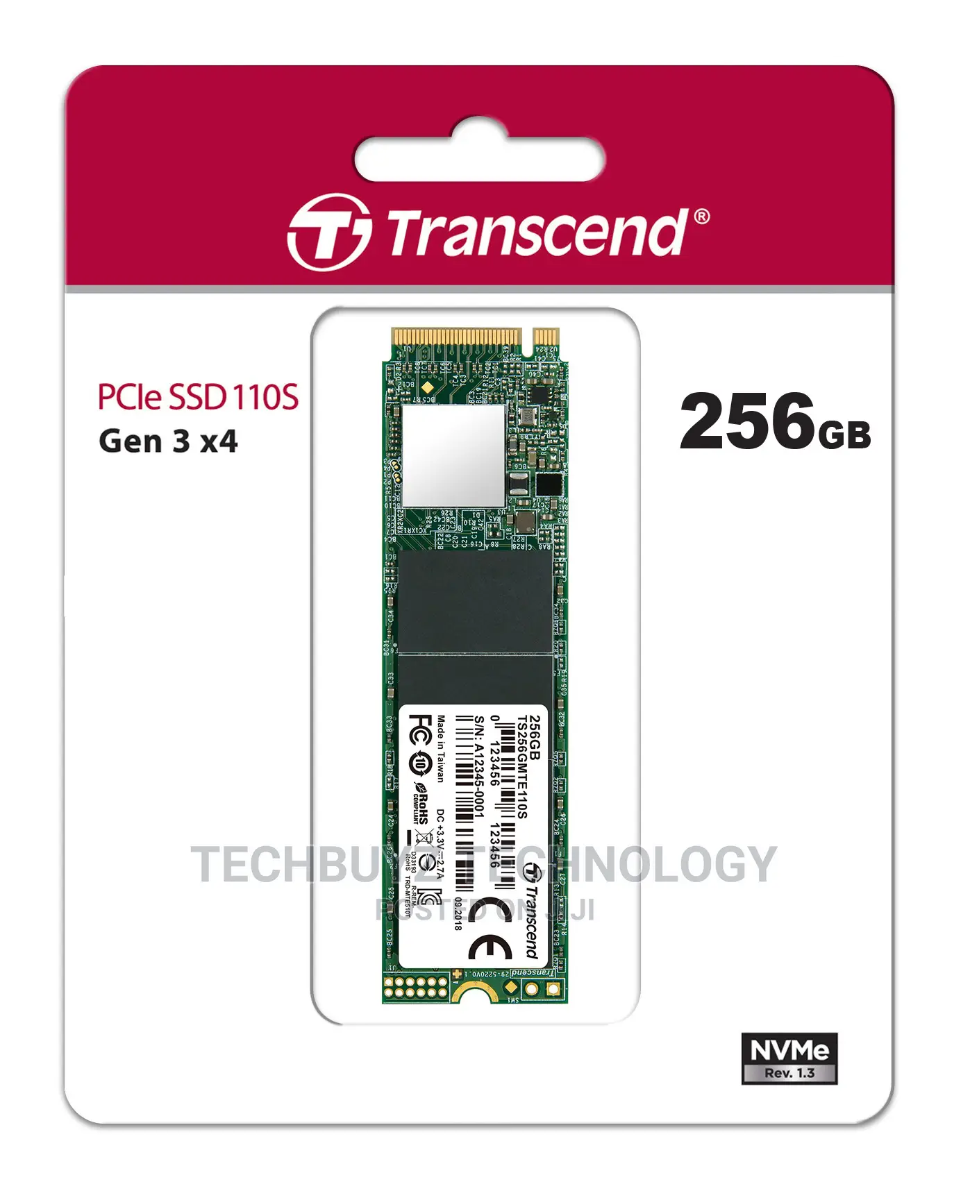 TRANSCEND 110S INTERNAL SSD M.2 Pcie Gen 3*4 Nvme 2280 - 256