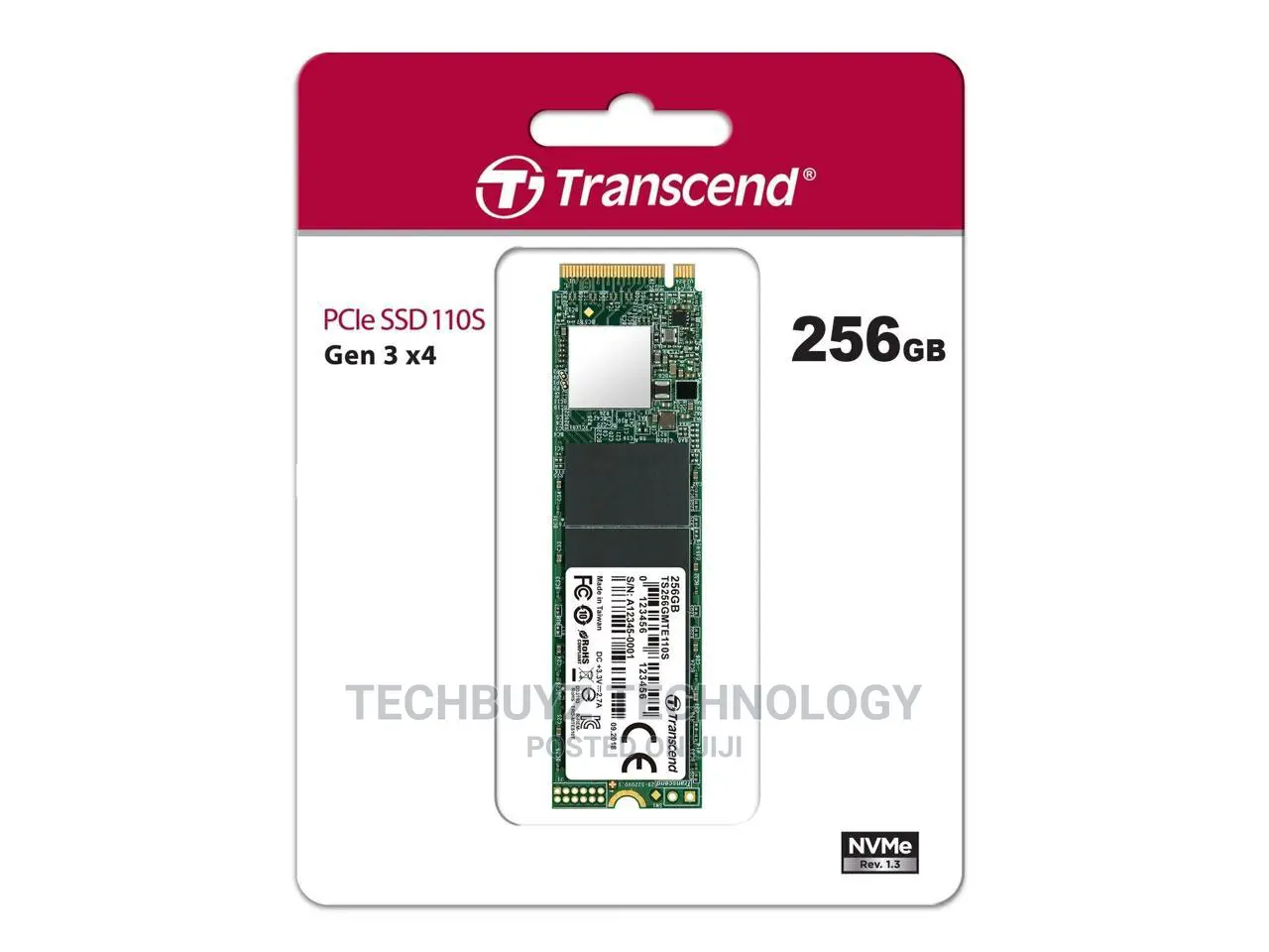 TRANSCEND 110S INTERNAL SSD M.2 Pcie Gen 3*4 Nvme 2280 - 256