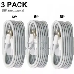 3-Pack USB Charger Cables for Apple iPhone 5 S 6 7 8 X Plus