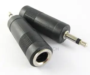 1/8" 3.5mm Mono Male to 1/4" 6.35mm Mono Female Audio Adapte