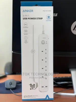 Anker Extension Lead With 2 USB Ports And 4 Wall Outlets Wit