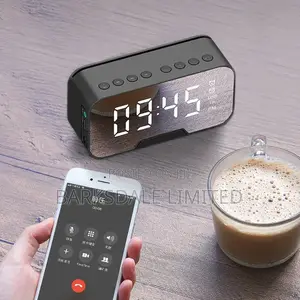 Clock Rechargeable Digital LED Alarm Bluetooth Speaker TFT