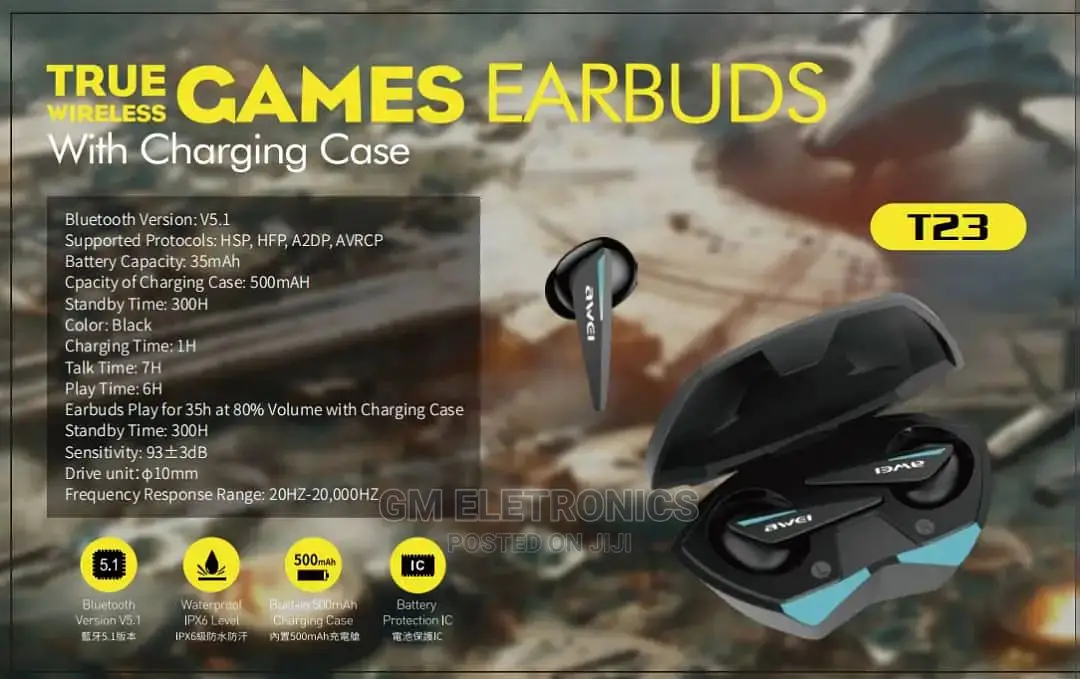 Awei T23 Gaming Portable Earbuds