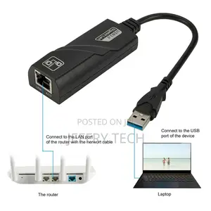 Wired Network Adapter Usb 3.0 to Gigabit Ethernet Rj45 Lan 1