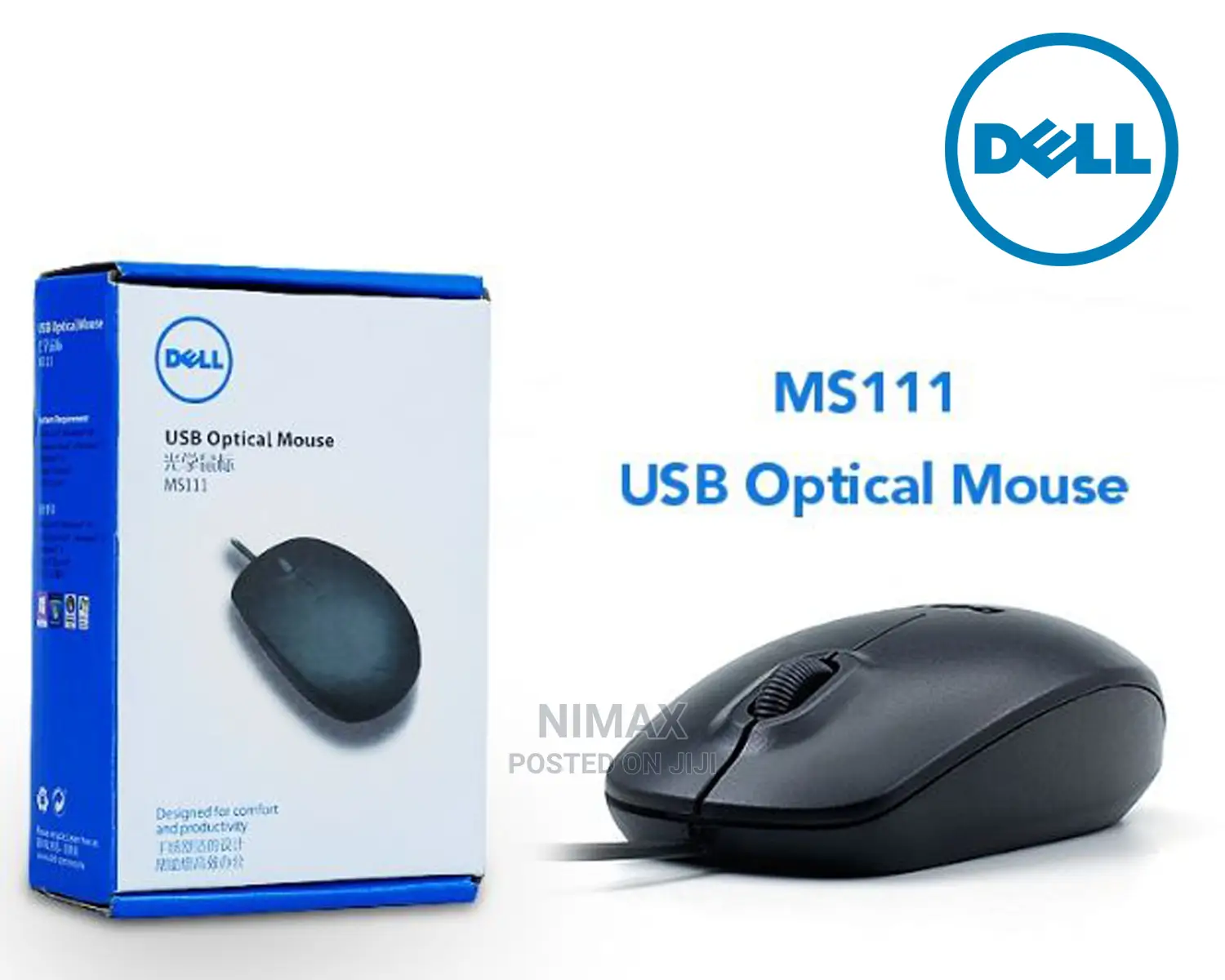 Mouse Dell MS 111 Original USB Black Optical Mouse