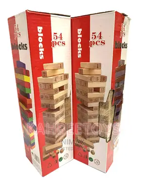 Jenga Tower Large- 54 Pcs Wooden Number Stacking Block /