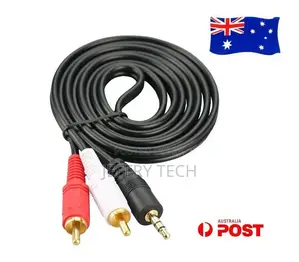 Aux 3.5mm Male Plug to 2RCA Stereo Audio Cable Lead for Sams