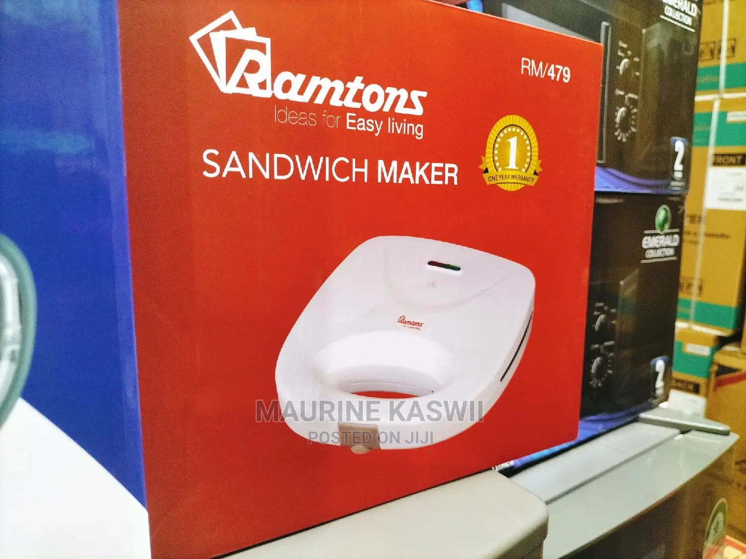 2 Slice Sandwich Toaster White- Rm/479