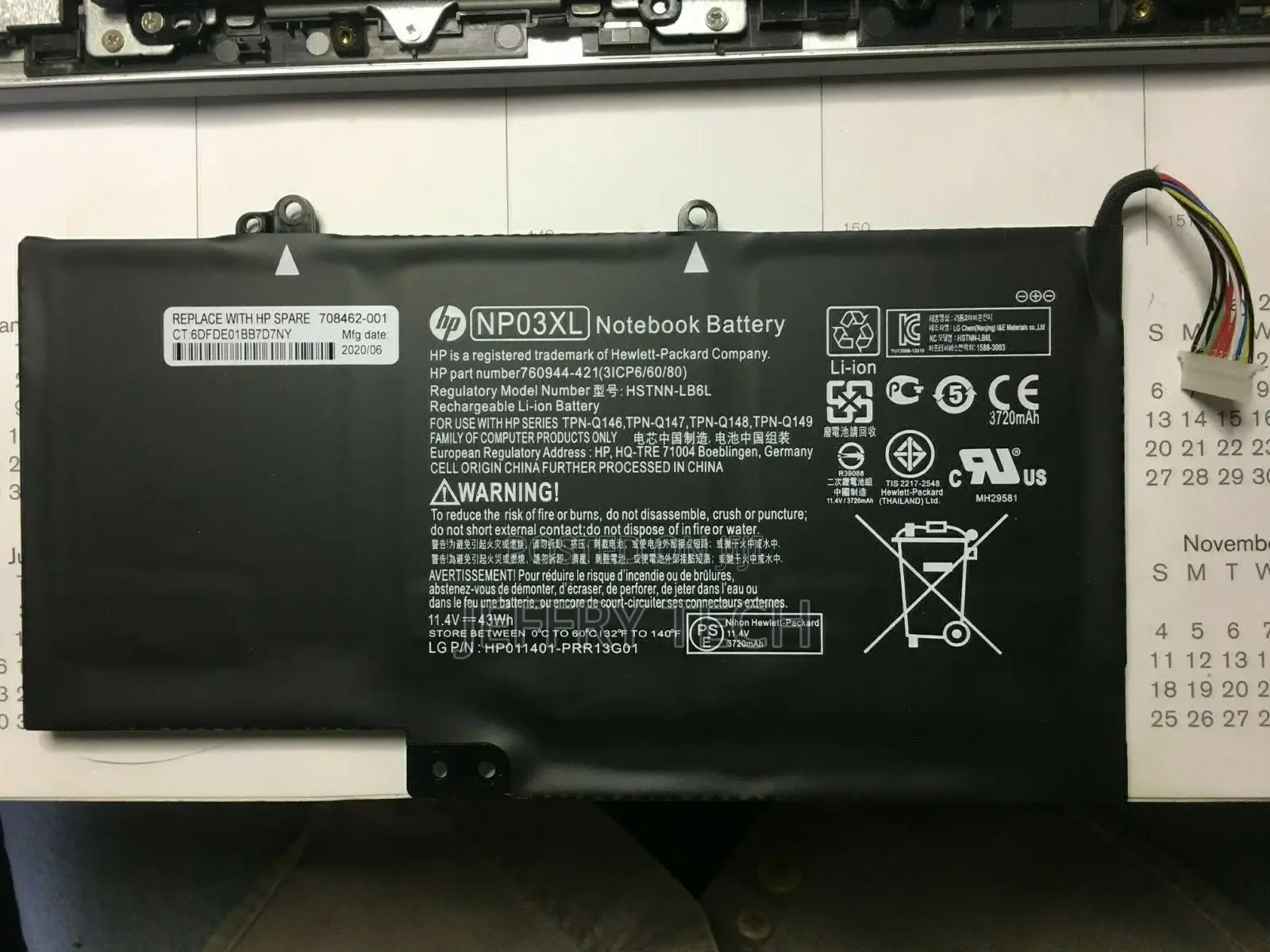 Laptop Battery Original HP NP03XL