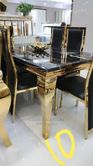Exclusive 6 Seater Marble Dining Table Set