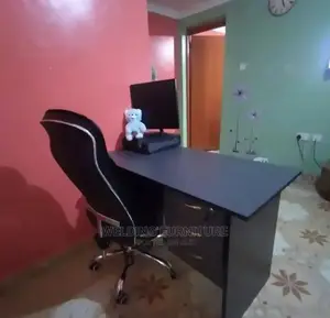 Office Desk and Leather Chairs
