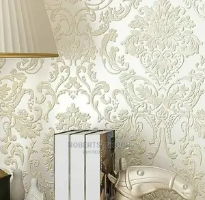 White Damask Wallpaper