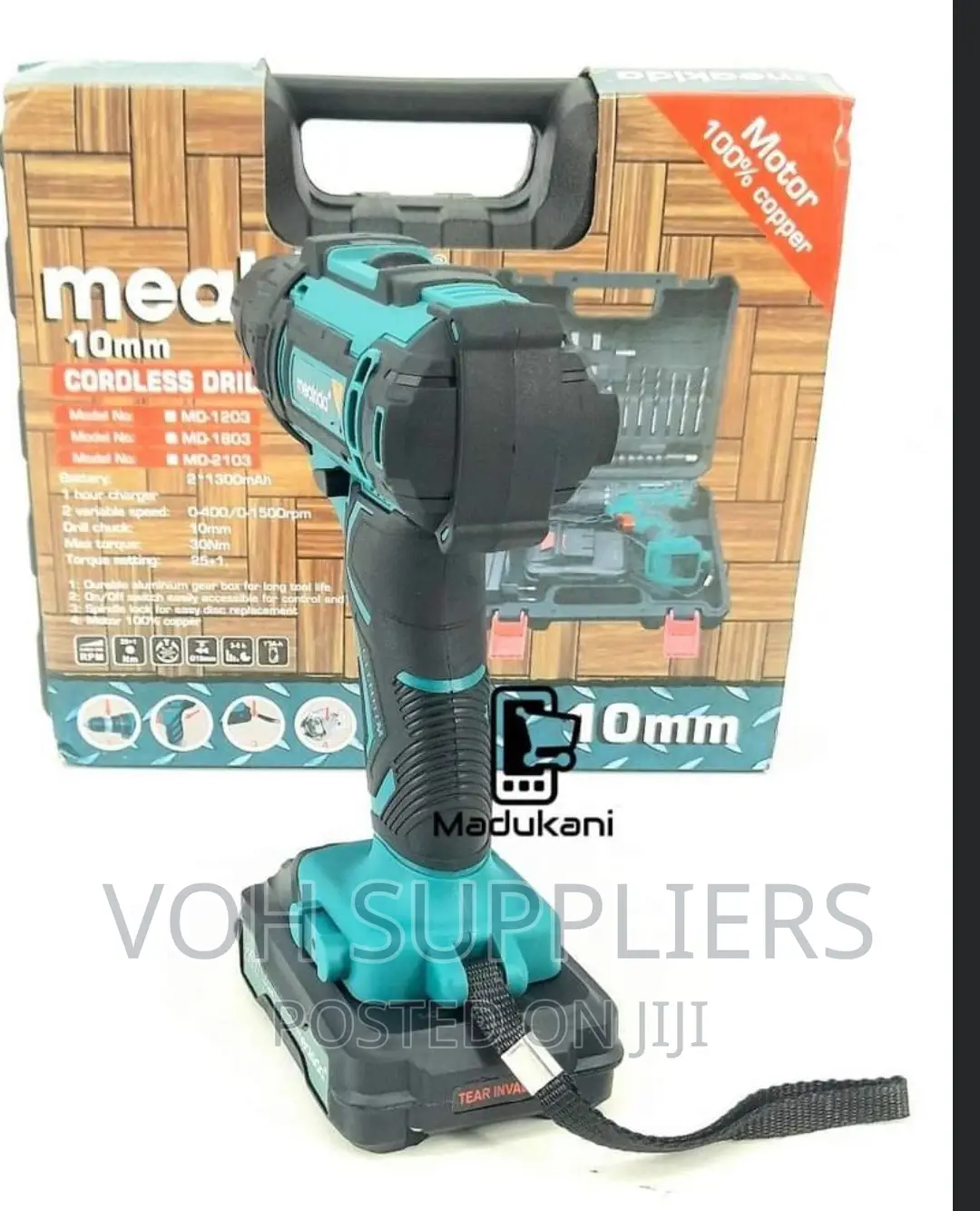 Meakida 10mm Powerful 21V Cordless Drill With Drill Bits