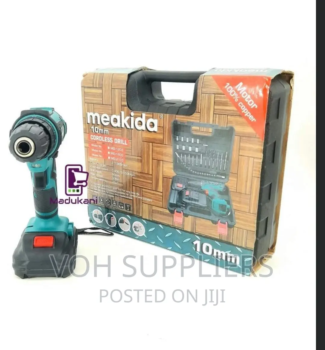 Meakida 10mm Powerful 21V Cordless Drill With Drill Bits