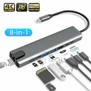 USB C HUB Dock With Card Reader PD Charger 87W 4K Multi Ad
