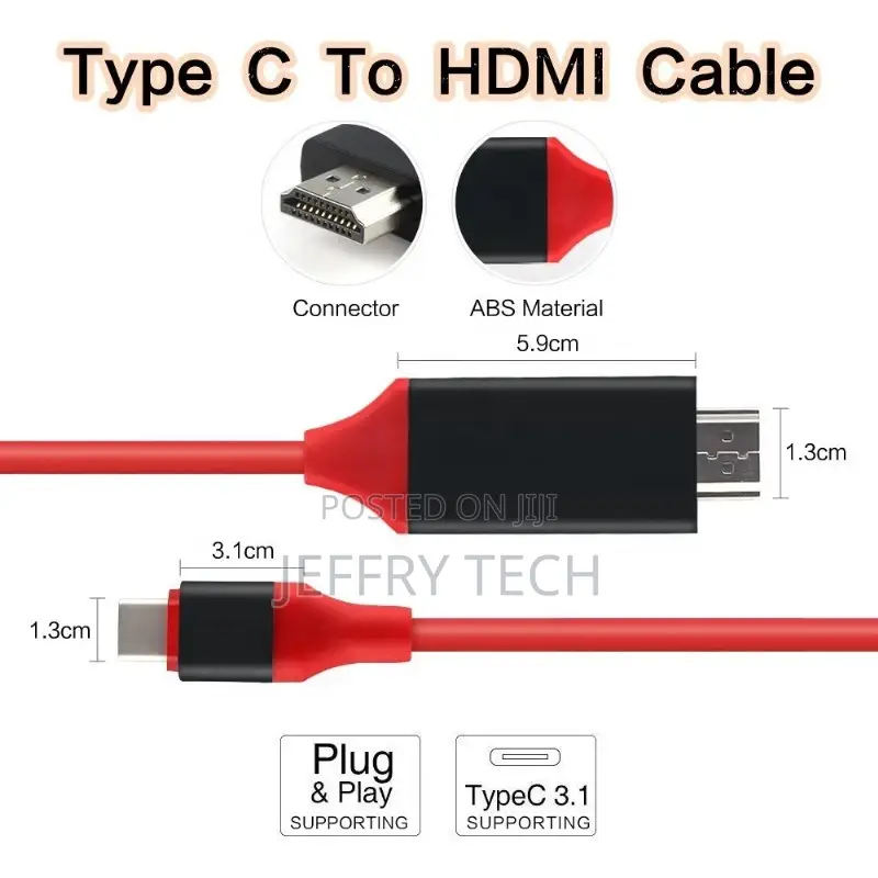 HDTV TV Cable Adapter Converter for TV Type C