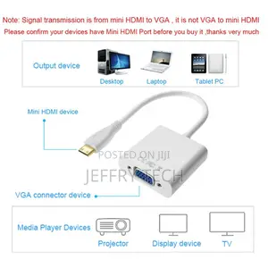Mini HDMI Male to VGA Female Port Cable Adapter Converter