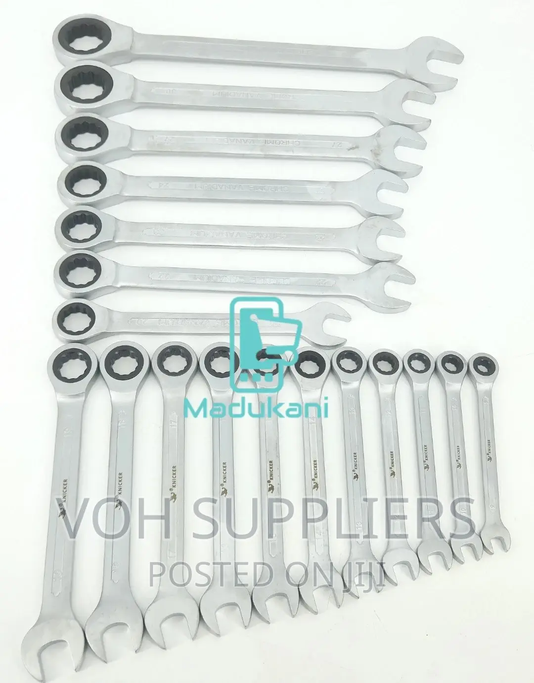 18PCS Extra Large Chrome Vanadium Ratchet Combination Spanne