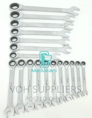 18PCS Extra Large Chrome Vanadium Ratchet Combination Spanne