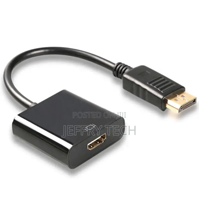 Dp to Hdmi Female Adaptor Cable Multimedia Black
