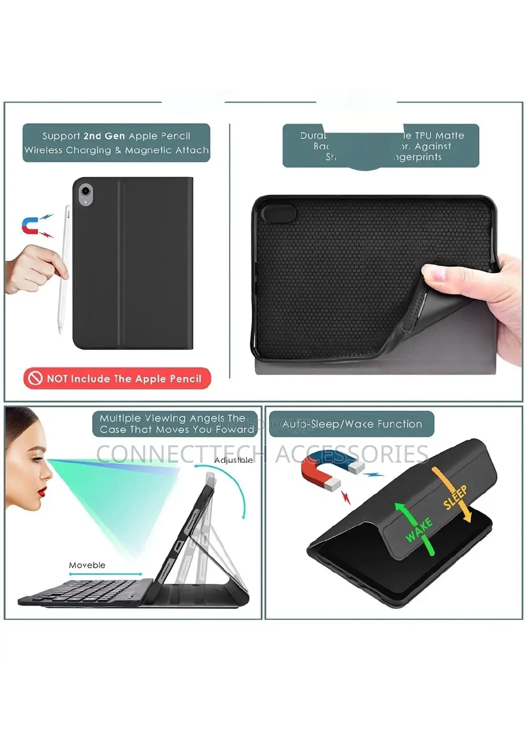 iPad Mini 6th Gen Leather Keyboard Case 2021 8.3 Inch