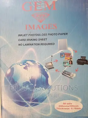Gem Card Making Sheet. Photopaper