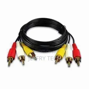 1.5m 3 Phono Plug RCA Audio Video AV TV Cable Lead Yellow Re