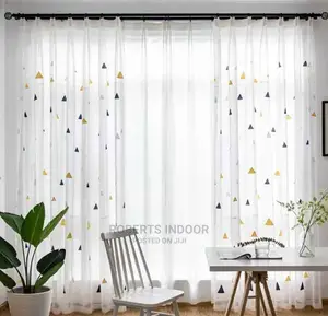 Printed Grey and Yellow Heavy Sheer