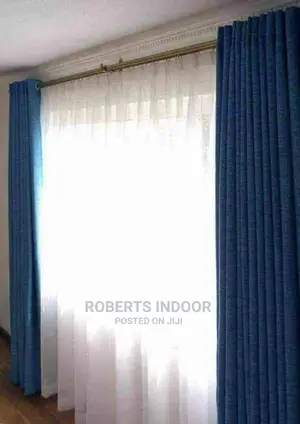 Navy Blue Elegant House Curtain