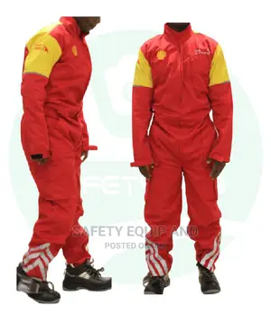 Oil Resistant Red Working Overall Suits