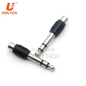 6.35mm 1/4" Stereo Male Plug to RCA Female Jack Socket Audio