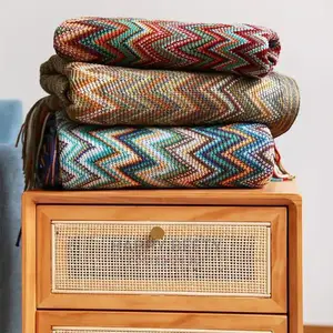 #Bohemian Style Knitted Throw Blankets