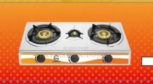 Stainless Steel 3 Burner Gas Stove Cooker With Autoignation